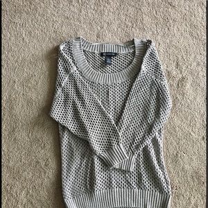 INC Silver metallic lightweight sweater
